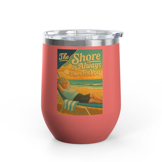 Beach Vibe Wine Tumbler, Coastal Tumblers for Summer, Perfect Wedding Gift, Relaxation and Enjoyment, Beach Lover Gift, Travel Wine Cup