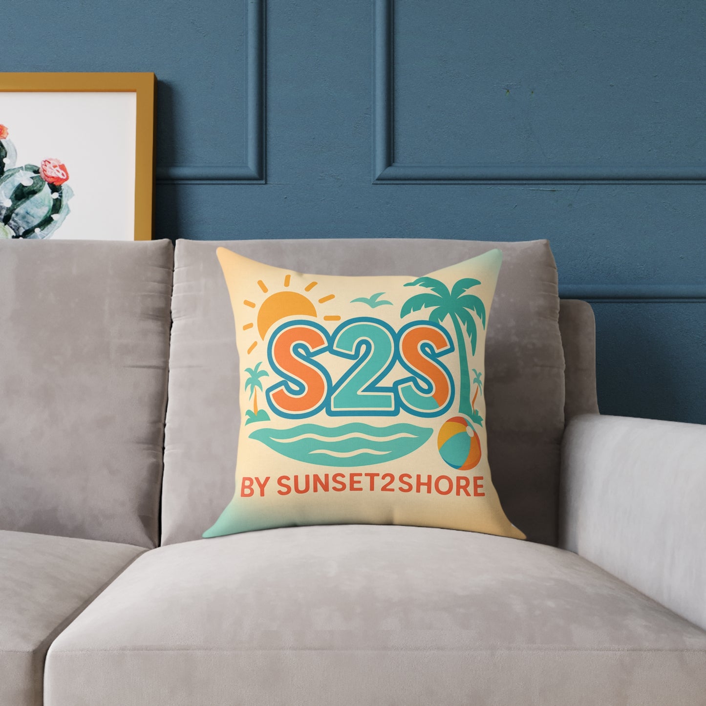 Coastal Vibes Decorative Pillow, Beach House Decor, S2S by Sunset2Shore, Summer Home Accent, Relaxing Cushion