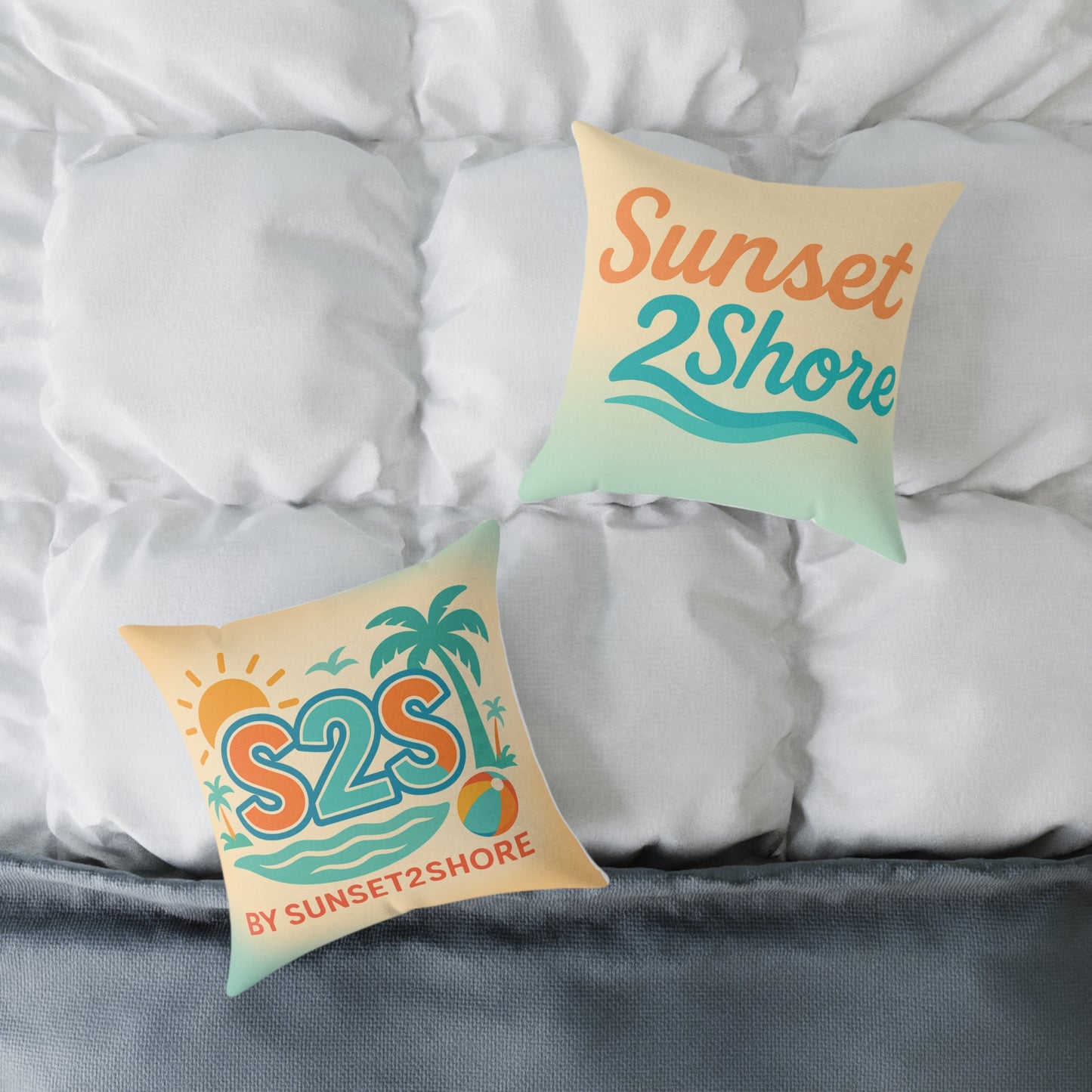 Coastal Vibes Decorative Pillow, Beach House Decor, S2S by Sunset2Shore, Summer Home Accent, Relaxing Cushion