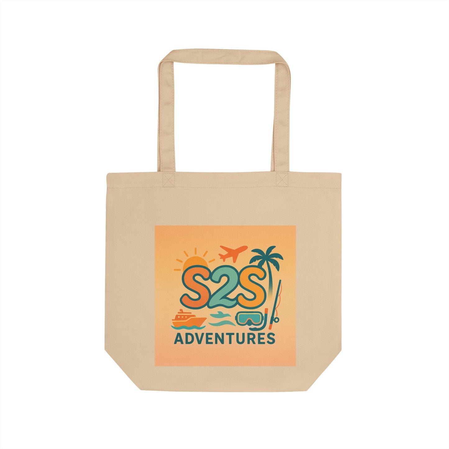 Colorful Adventure Eco Tote Bag | Travel, Beach Trips, Gifts for Travelers, Plant-Based Fun, Eco-Friendly Shopping Bag