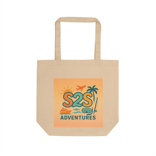 Colorful Adventure Eco Tote Bag | Travel, Beach Trips, Gifts for Travelers, Plant-Based Fun, Eco-Friendly Shopping Bag
